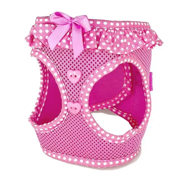 Pink Ruffled Mesh Step-In Harness - Picture 2 of 6